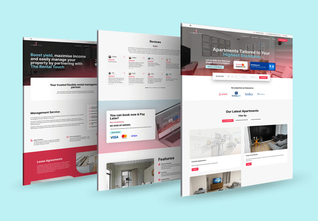 A visually appealing website design displayed on a laptop