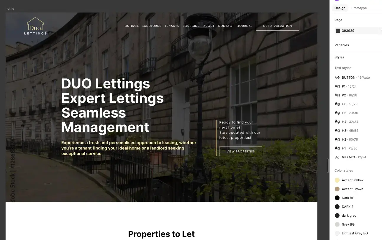 full screen property images UI design
