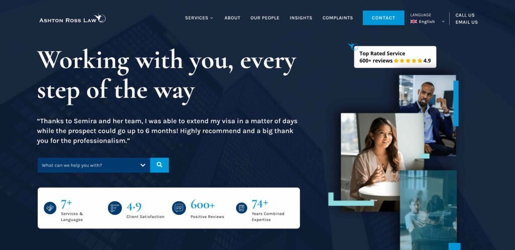 Ashton Ross Law web design