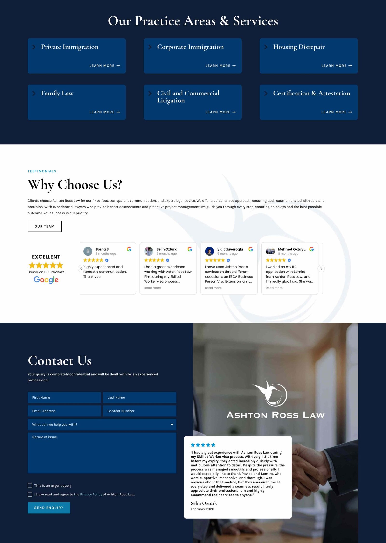 Ashton Ross Law website design
